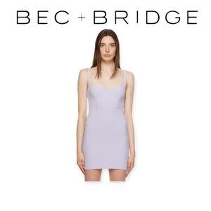 SSENSE Bec + Bridge Zoey Scallop Mini Dress Pastel Lilac Size 6 NWT